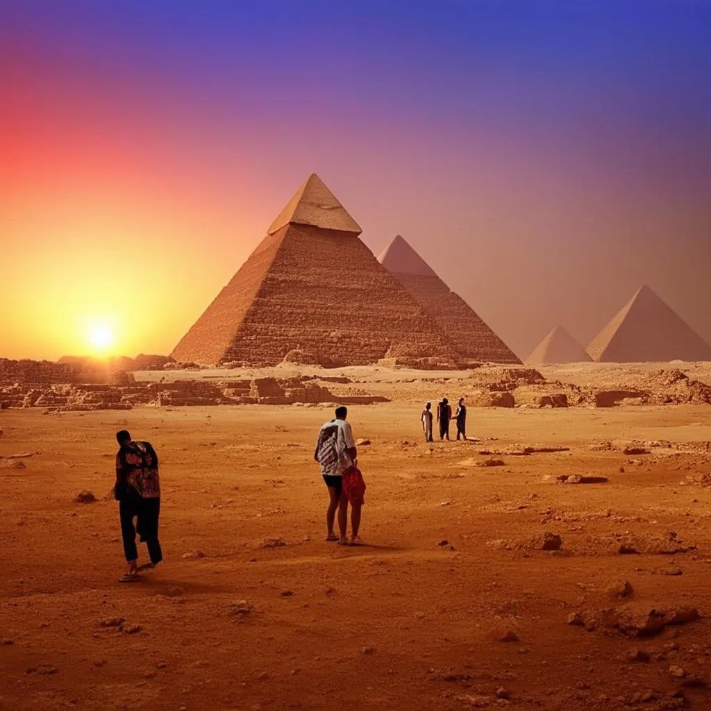 Sunset over Giza